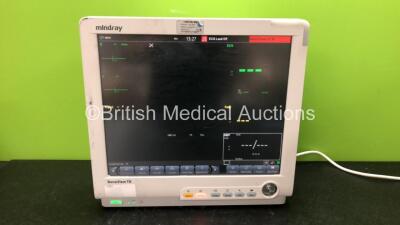 Mindray BeneView T8 Patient Monitor with 1 x Mindray BeneView T1 Patient Monitor Including ECG, SpO2, MP1, IBP, T1, T2 and NIBP Options, 1 x Mindray BIS Module (Powers Up with Missing Dial ,Cracked Casing and Damaged BIS Module-See Photos) *Mfd 09-2012* *