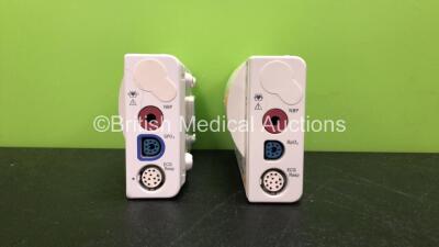 2 x Philips M3001A Modules Opt A01 Including ECG, SpO2 and NBP Options *Mfd 07/2009, 09/2005* (Both with Damaged Casing-See Photos)