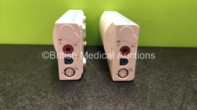 2 x Philips M3001A Opt A01 Modules Including ECG, SpO2 and NBP Options *Mfd 07/2009, 10/2010*