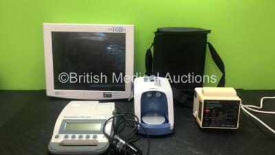 Mixed Lot Including 1 x Diagnostic Ultrasound Model BVI 3000 Bladder Scanner with 1 x Battery and 1 x Transducer / Probe (Untested Due to Possible Flat Battery) 1 x Fisher & Paykel Airvo 2 Humidifier Unit (Powers Up with Blank Display) 1 x Radiance HD Mod