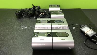 4 x ResMed S9 Escape CPAP Units with 2 x ResMed H5i Humidifier Units and 4 x AC Power Supplies (All Power Up) *SN 22161382434, 22161356781, 22161382422, 231324322952, 22151551660, 22161515894*