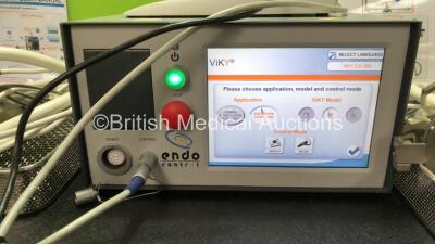 Endo Control Type ViKY Motorized Endoscope Positioner and Uterus Positioner with 1 x Footswitch and 2 x Passive Arm / Drivers (Powers Up) *SN C309011* - 2