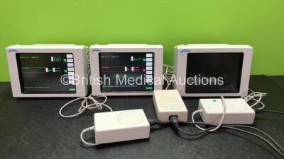 3 x Spacelabs Medical Ref 90367 Patient Monitors with 3 x AC Power Supplies (All Power Up) *SN 367105338, 066933, 369108939*