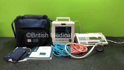 Mixed Lot Including 1 x Nellcor N5600 Patient Monitor with 2 x BP Hoses, 1 x BP Cuff in Carry Bag (Powers Up) 1 x Vitalograph Alpha Spirometer with 1 x AC Power Supply (No Power with Missing Mouth Piece-See Photo) *SN 12759, 023407120080*
