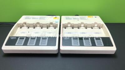 2 x Medtronic Physio Control Battery Support System 2 Charger Units *Mfd 2010 / 2009* (Both Power Up with 1 x Casing Damage - See Photo) *39053250 - 37624940*