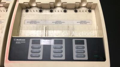 2 x Medtronic Physio Control Battery Support System 2 Charger Units *Mfd 2010 / 2009* (Both Power Up with 1 x Casing Damage - See Photo) *39053250 - 37624940* - 3