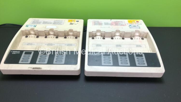 2 x Medtronic Physio Control Battery Support System 2 Charger Units *Mfd 2002 / 2000* (Both Power Up) *30504859 - 12673841*