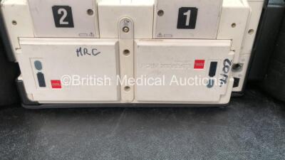2 x Medtronic Lifepak 12 Biphasic Defibrillators / Monitors Including ECG, SPO2, CO2, NIBP and Printer Options with 2 x SpO2 Finger Sensors, 2 x 4 Lead ECG Leads, 2 x NIBP Hoses with BP Cuffs and 4 x Batteries in Carry Cases (Both Power Up) *SN 37628567, - 8