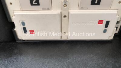 2 x Medtronic Lifepak 12 Biphasic Defibrillators / Monitors Including ECG, SPO2, CO2, NIBP and Printer Options with 2 x SpO2 Finger Sensors, 2 x 4 Lead ECG Leads, 2 x NIBP Hoses with BP Cuffs and 4 x Batteries in Carry Cases (Both Power Up) *SN 37628567, - 10