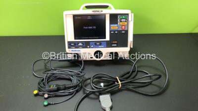 Medtronic Physio Control Lifepak 20 Defibrillator / Monitor with ECG and Printer Options, 1 x ECG Lead and 1 x Paddle Lead *Mfd 2002* (Powers Up) *30660554*