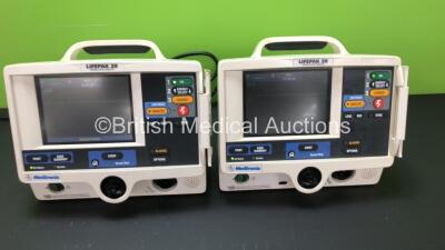2 x Medtronic Physio Control Lifepak 20 Defibrillator / Monitors with ECG and Printer Options (Both Power Up) *GL* **31809784 - 32914940**