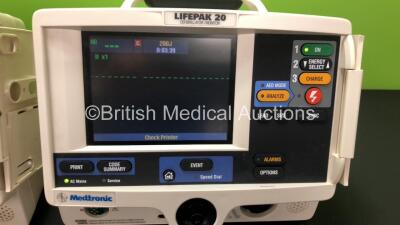2 x Medtronic Physio Control Lifepak 20 Defibrillator / Monitors with ECG and Printer Options (Both Power Up) *GL* **32910899 - 32910898** - 2