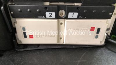 2 x Medtronic Lifepak 12 Biphasic Defibrillators / Monitors Including ECG, SPO2, CO2, NIBP and Printer Options with 2 x SpO2 Finger Sensors, 2 x NIBP Hoses and 4 x Batteries in Carry Cases (Both Power Up) *SN 37807823, 37808485* - 7