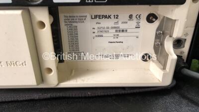 2 x Medtronic Lifepak 12 Biphasic Defibrillators / Monitors Including ECG, SPO2, CO2, NIBP and Printer Options with 2 x SpO2 Finger Sensors, 2 x NIBP Hoses and 4 x Batteries in Carry Cases (Both Power Up) *SN 37807823, 37808485* - 8