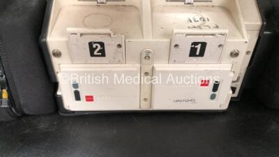 2 x Medtronic Lifepak 12 Biphasic Defibrillators / Monitors Including ECG, SPO2, CO2, NIBP and Printer Options with 2 x SpO2 Finger Sensors, 2 x NIBP Hoses and 4 x Batteries in Carry Cases (Both Power Up) *SN 37807823, 37808485* - 9