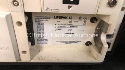 2 x Medtronic Lifepak 12 Biphasic Defibrillators / Monitors Including ECG, SPO2, CO2, NIBP and Printer Options with 2 x SpO2 Finger Sensors, 2 x NIBP Hoses and 4 x Batteries in Carry Cases (Both Power Up) *SN 37808486, 37632503* - 7