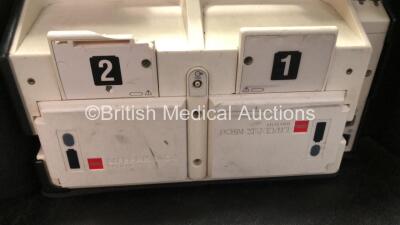 2 x Medtronic Lifepak 12 Biphasic Defibrillators / Monitors Including ECG, SPO2, CO2, NIBP and Printer Options with 2 x SpO2 Finger Sensors, 2 x NIBP Hoses and 4 x Batteries in Carry Cases (Both Power Up) *SN 37808486, 37632503* - 8