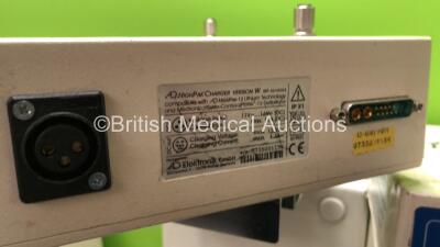 Mixed Lot Including 1 x DL007/33 Lifepak 15 Mounting Bracket with 1 x AD High Pak Charger, 1 x AD Back Pak 12 Mounting Lifepak 12 Mounting Bracket 6 x AD High Pak Chargers, 3 x Multitech MTCDP-H5 Batteries and 2 x Physio Control 6 Lead ECG Leads *1844794 - 7