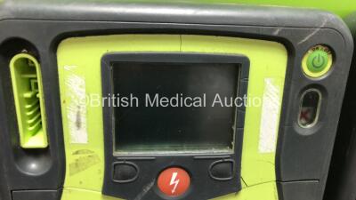 2 x Zoll AEDPro Defibrillators - Damage to 1 x Screen (Untested Due to No Batteries) - 2