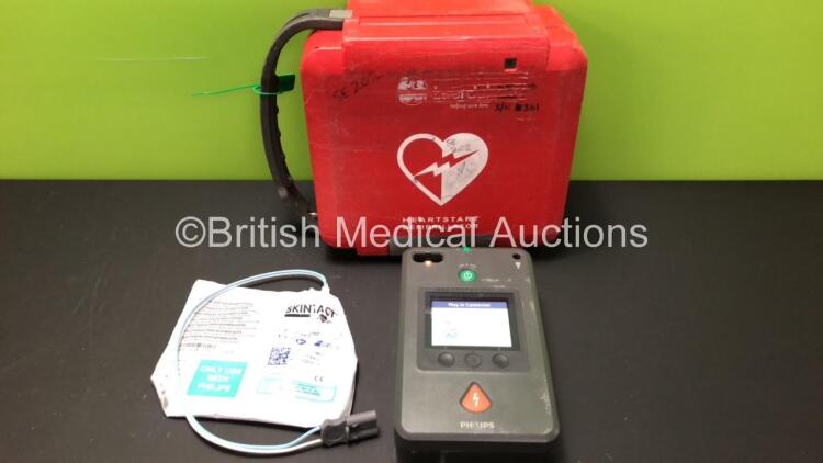 Philips HeartStart FR3 Defibrillator with 1 x Philips HeartStart Battery * Install Before 2024 * in Laerdal Red Box (Powers Up -Fails User Test) *C12F-0041*