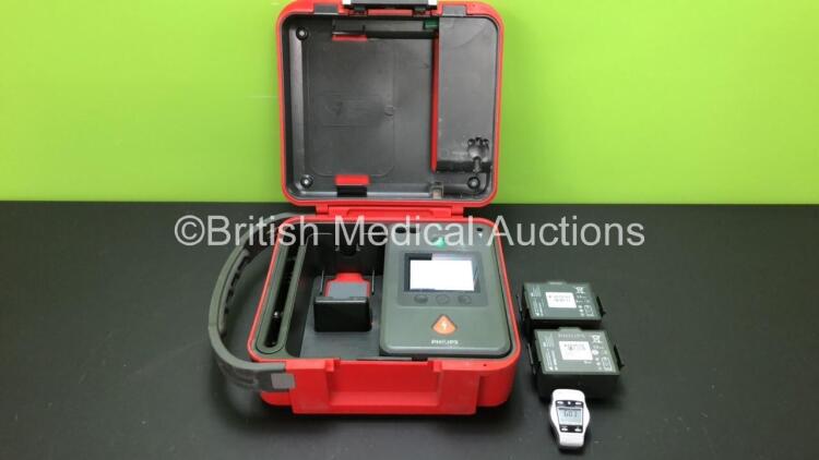 Philips HeartStart FR3 Defibrillator with 3 x Philips HeartStart Batteries * Install Before 2024 - 2024 - 2019 * in Laerdal Red Box (Powers Up - Fails User Test) *C12F-00338*