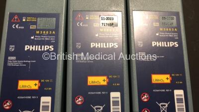 3 x Laerdal Heartstart FR2+ Defibrillators with 3 x Batteries *Install Before 11-2023 - 05-2020 - 02-2020* and 1 x Carry Case (All Power Up and Pass Self Test) *0307227560 - 0207225751 - 0305144662* - 5