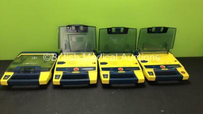 4 x Cardiac Science Powerheart AED G3 Automated External Defibrillators (2 Power Up, 2 No Power when Tested with Doner Battery-Batteries Not Included)