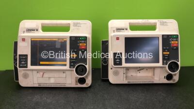 1 x Lifepak 12 3D Biphasic Defibrillator / Monitor Including ECG, NIBP and Printer Options (Powers Up when Tested with Stock Battery, Cracked Casing and Scratches-See Photos) 1 x Lifepak 12 3D Biphasic Defibrillator / Monitor Including ECG and NIBP (Power