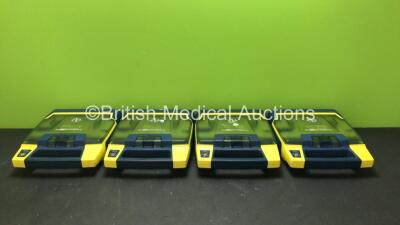 4 x Cardiac Science Powerheart AED G3 Defibrillators (All Power Up with Faulty Display Screens when Tested with Stock Battery- Batteries Not Included)