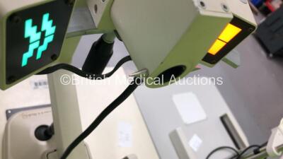 Topcon OMTE-1 Ophthalmometer/Keratometer on Hydraulic Table and CSO Motorized Slit Lamp Table (Powers Up) * SN 8881482 * - 5