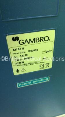 3 x Gambro AK 95 S Dialysis Machines with Hoses (All Power Up) * SN 34722 / 36722 / 36889 * - 5