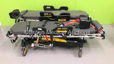 2 x Ferno Pegasus Hydraulic Ambulance Stretchers with Mattresses and Head Rests (Hydraulics Tested Working)