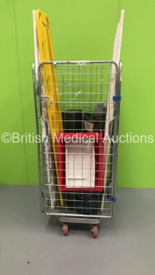 Mixed Cage of Ambulance Equipment Including 3 x Spinal Boards and 2 x Paraguard Rescue Stretchers