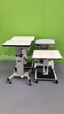 3 x TopCon Hydraulic Ophthalmic Tables and 1 x TopCon Electric Ophthalmic Table (Powers Up)