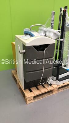 Mixed Lot Including 2 x BOC Medical Gas Cylinder Holders, 4 x Stand on Weighing Scales with Height Measure, 1 x Vernacare 2020 Macerator and 1 x Lockable Cabinet *S/N NA* - 2