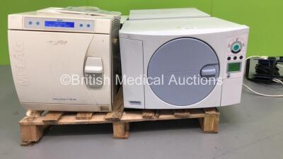 1 x Eschmann Little Sister SES 113B Vacuum Autoclave (System Error 103 - Enter Pin Code Message Displayed) and 1 x Melag VAcuklav 31B Autoclave (Both Power Up)