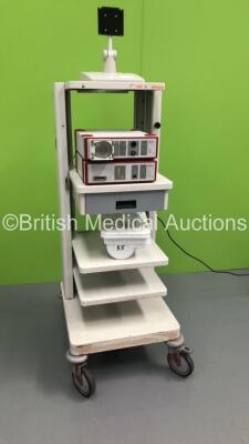 Smith and Nephew Stack Trolley with Richard Wolf 2207 Suction Pump and Richard Wolf 2271 US Litho Control Unit (Powers Up) - 4