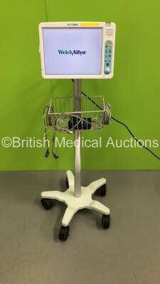 Welch Allyn 1500 Patient Monitor on Stand with IBP1, IBP2, T1, CO2, SPO2 and NIBP Options (Powers Up)