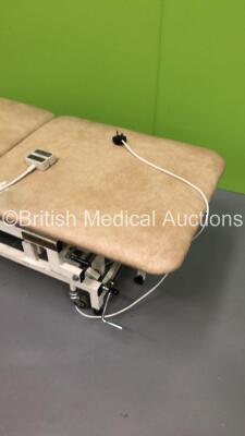 Akron Electric 3-Way Patient Examination Couch with Controller (Powers Up-Damage to Cushion-See Photo) - 2