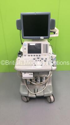 GE Logiq 7 Flat Screen Ultrasound Scanner Model 5183410 with 4 x Transducers/Probes (1 x M12L * Mfd Oct 2005 *, 1 x 4C * Mfd Dec 2006 *, 1 x 9L * Mfd May 2008 * and 1 x TE Probe) and Sony Digital Graphic Printer UP-D898MD (No Power-Damage to On Button-See