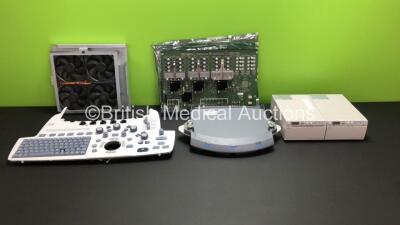 Job Lot Including 2 x Sony Digital Graphic Printer UP-D897, 1 x SonoSite Triple Transducer Connect Quick Release, 1 x Esterline 9375-00755-009B Ultrasound Keyboard, 1 x Ultrasound Fan and 1 x Ref.RFM323F.P18 Circuit Board