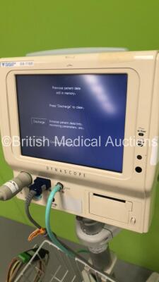 Fukuda Denshi DS-7100 Patient Monitor on Stand with ECG/Resp,SpO2,NIBP,BP,Temp and Printer Options,1 x 3-Lead ECG Lead, 1 x SpO2 Finger Sensor and 1 x BP Hose (Powers Up-Touch Screen Not Working) - 3