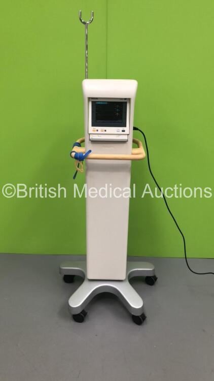 Philips M3046A M3 Patient Monitor on Stand with M3001A OP A01 Module with ECG/Resp, SPO2 and NBP Options, Leads and Accessories (Powers Up)