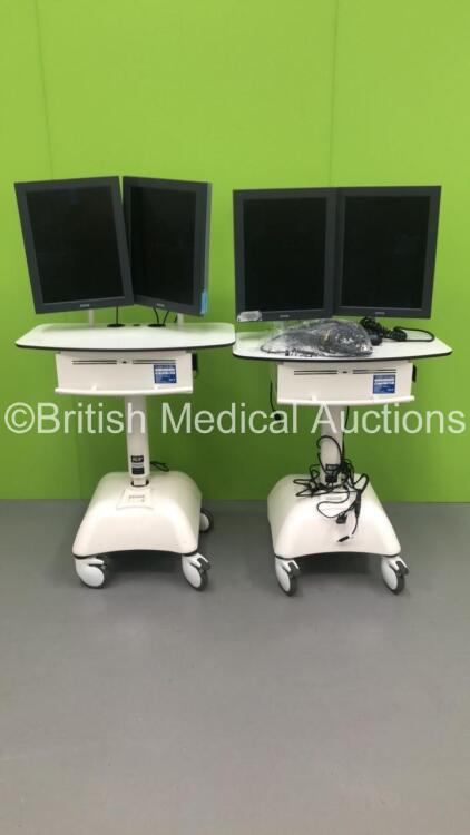 2 x RDP Mobile Carts with 4 x Barco Monitors