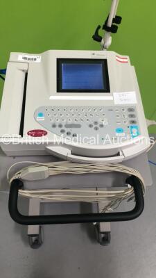 GE MAC 1200 ST ECG Machine on Stand with 1 x 10-Lead ECG Lead (Powers Up) * SN 550059407 * * Mfd 2012 * - 2