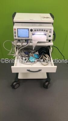 GE 250cx Series Fetal Monitor on Stand with 2 x US Transducers,1 x TOCO Transducer,1 x BP Hose,1 x BP Cuff and 1 x SpO2 Finger Sensor (Powers Up) *W*