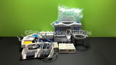 Mixed Lot Including 1 x Valleylab Footswitch, 1 x Ethicon Ultracision Footswitch, 3 x Penlon InterMed Multi-Function Pressure Failure Alarms, 1 x Viasys Micro-Lab Spirometer with Power Supply in Case (Damaged Casing and Screen - See Photos), 1 x DeVilbiss