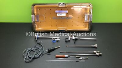 Olympus Resectoscope Set Including 1 x Ref. A2621, A2760, A2641, A0410, A2651 and A2636 in Tray (Some Missing Pieces)