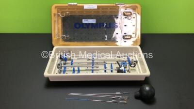 Olympus Resectoscope Set Including 1 x Ref. WA22066A, A22001A 12 Degree Scope, A22021A, A22051A, A42011A and A22081A in Tray (Some Missing Pieces)