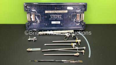Karl Storz Resectoscope Set Including 1 x Ref. 27050D, 27050SL, 27040BO, 27050BK, 27040OC, 27025GF and 27224AL0 in Tray (Some Missing Pieces)